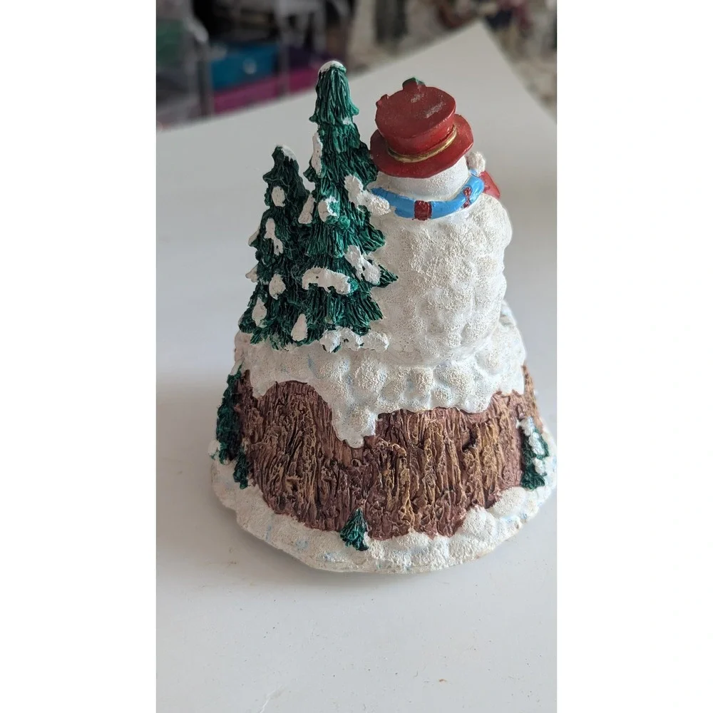 Vintage Let It Snow Musical Snowman Figurine Christmas Holiday Decor Wind Up